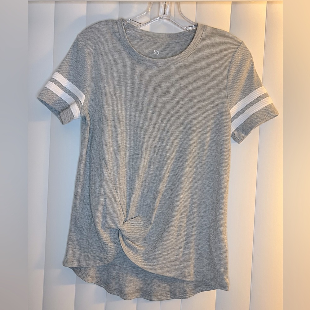 SO Gray Asymmetrical Relaxed T-Shirt